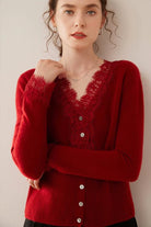 Moncelia Amelia Cashmere-Blend Lace Cardigan