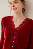 Moncelia Amelia Cashmere-Blend Lace Cardigan