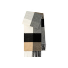 Margo & Main gray brushed plaid wool scarf — folded shot of the gray and black blocks