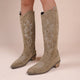 Moncelia Jehanne Embroidered Knee-High Western Boots