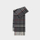 Margo & Main gray plaid lamb wool scarf — folded shot of the gray plaid with red check lines