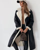 Dominique Faux Suede Sherpa Coat