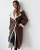 Dominique Faux Suede Sherpa Coat