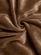 Margo & Main chocolate velvet midi dress — close-up of the soft sheen of the velvet fabric