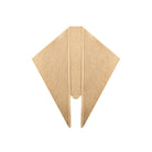 Margo & Main beige lamb wool triangle scarf — flat lay of the triangle with a pointed hem
