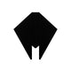 Margo & Main black lamb wool triangle scarf — flat lay with the center split tail detail