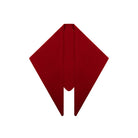 Margo & Main red lamb wool triangle scarf — flat lay of the triangle with its split tails