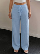 Moncelia Aitana Ribbed Knit Wide-Leg Trousers