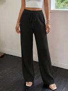 Moncelia Aitana Ribbed Knit Wide-Leg Trousers