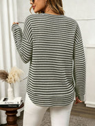 Moncelia Alvina Waffle-Knit Crewneck Long Sleeve Top