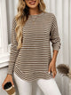 Moncelia Alvina Waffle-Knit Crewneck Long Sleeve Top