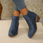 Moncelia Amalia Cutout Block Heel Ankle Boots