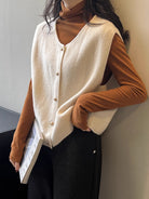 Moncelia Amaya Button-Front Knit Sweater Vest