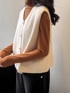 Moncelia Amaya Button-Front Knit Sweater Vest