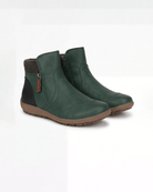 Moncelia Casilda Knit-Collar Flat Ankle Boots