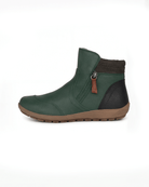 Moncelia Casilda Knit-Collar Flat Ankle Boots