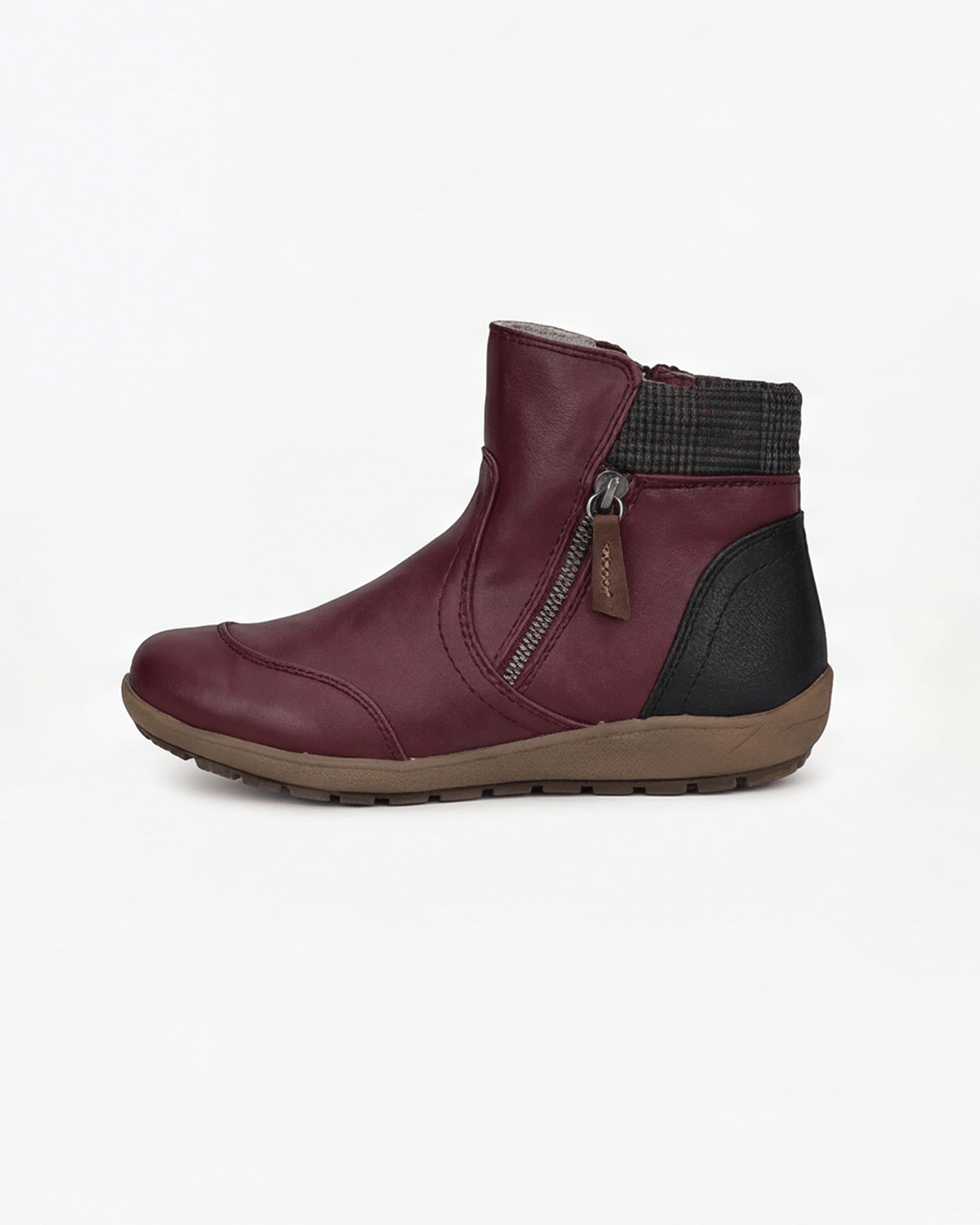 Moncelia Casilda Knit-Collar Flat Ankle Boots