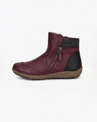 Moncelia Casilda Knit-Collar Flat Ankle Boots