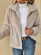 Moncelia Diletta Plush Lapel Collar Short Coat