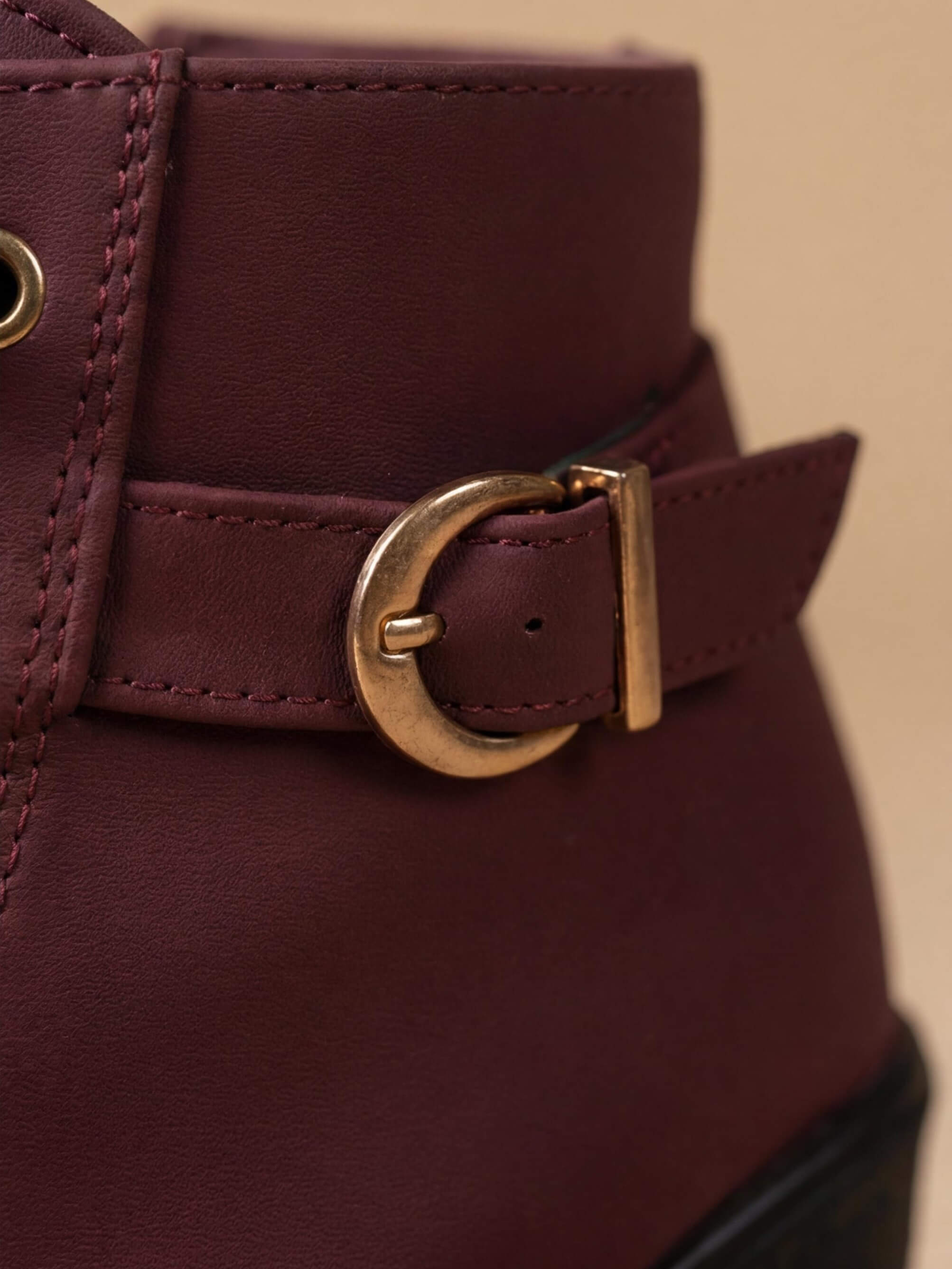 Moncelia Elda Lace-Up Buckle Lug Sole Ankle Boots