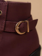 Moncelia Elda Lace-Up Buckle Lug Sole Ankle Boots