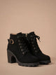 Moncelia Elda Lace-Up Buckle Lug Sole Ankle Boots