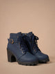 Moncelia Elda Lace-Up Buckle Lug Sole Ankle Boots