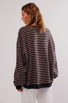 Moncelia Flore Striped Oversized Crewneck Sweater