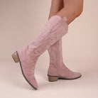 Moncelia Jehanne Embroidered Knee-High Western Boots