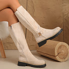 Moncelia Mirabel Lug Sole Faux Suede Knee High Boots