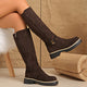 Moncelia Mirabel Lug Sole Faux Suede Knee High Boots