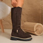 Moncelia Mirabel Lug Sole Faux Suede Knee High Boots
