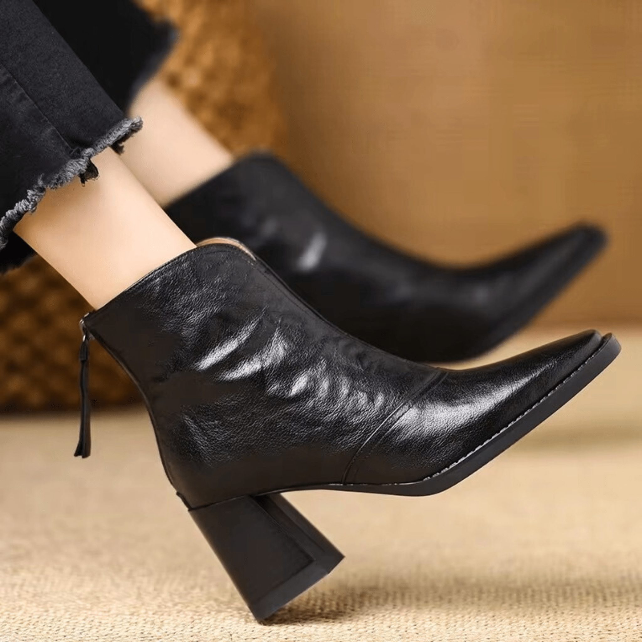 Moncelia Orsola Square-Toe Ankle Boots