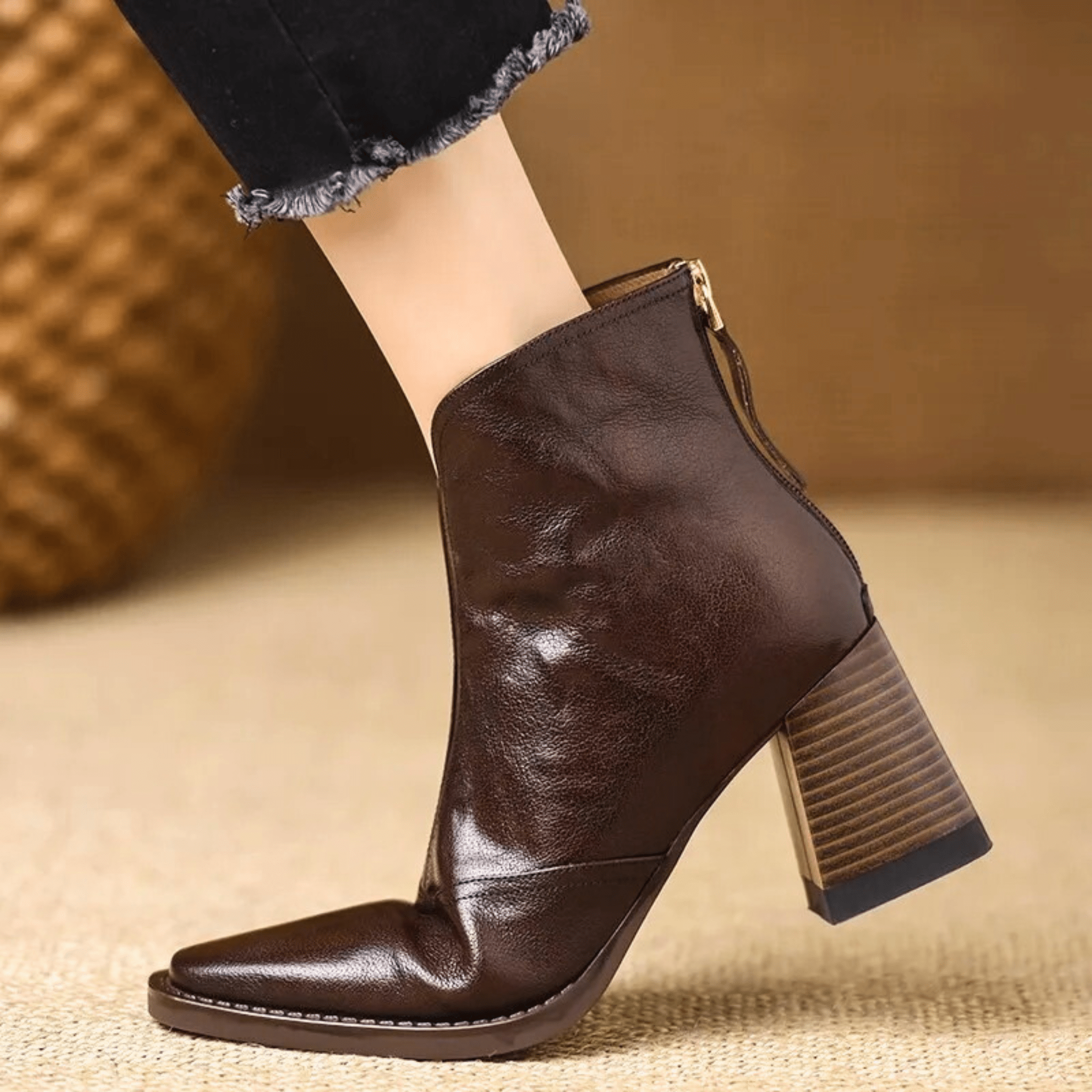Moncelia Orsola Square-Toe Ankle Boots