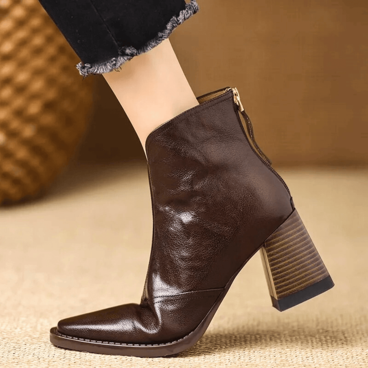 Moncelia Orsola Square-Toe Ankle Boots