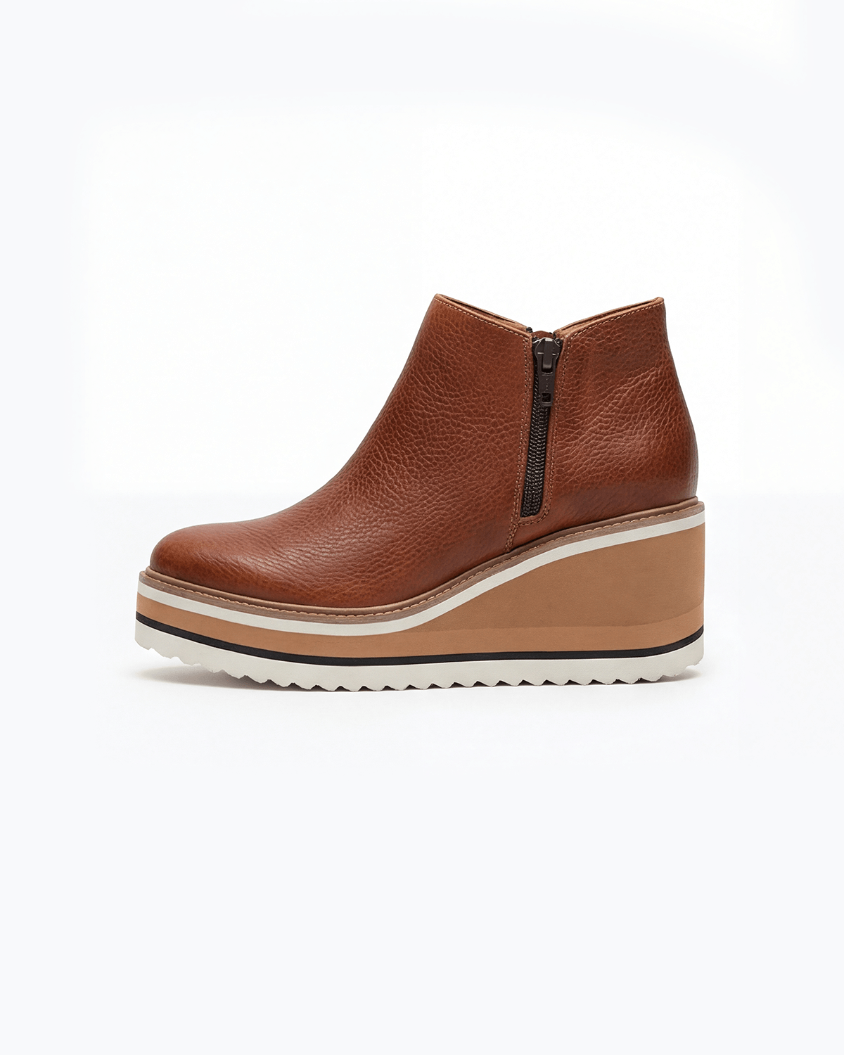 Moncelia Randi Platform Wedge Side-Zip Ankle Boots