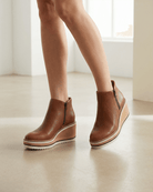 Moncelia Randi Platform Wedge Side-Zip Ankle Boots
