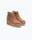 Moncelia Randi Platform Wedge Side-Zip Ankle Boots