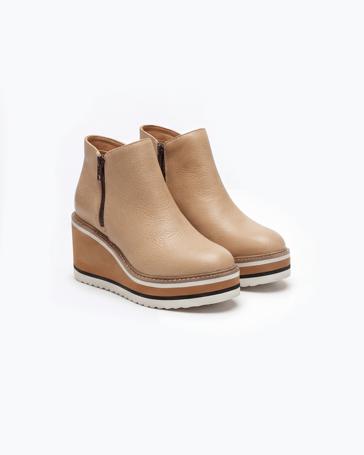 Moncelia Randi Platform Wedge Side-Zip Ankle Boots