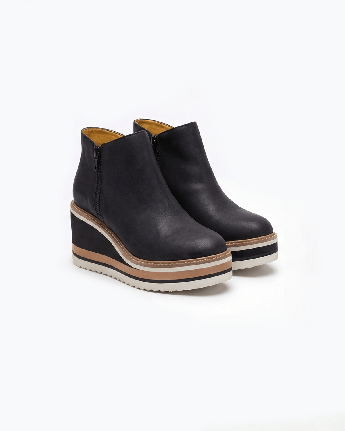 Moncelia Randi Platform Wedge Side-Zip Ankle Boots