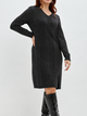 Moncelia Sigrun Cable Knit V-Neck Sweater Dress