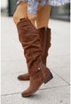 Moncelia Silvia Slouched Faux Suede Knee-High Boots
