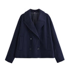 Moncelia Thalia Double-Breasted Cropped Pea Coat