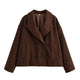 Moncelia Thalia Double-Breasted Cropped Pea Coat