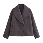 Moncelia Thalia Double-Breasted Cropped Pea Coat