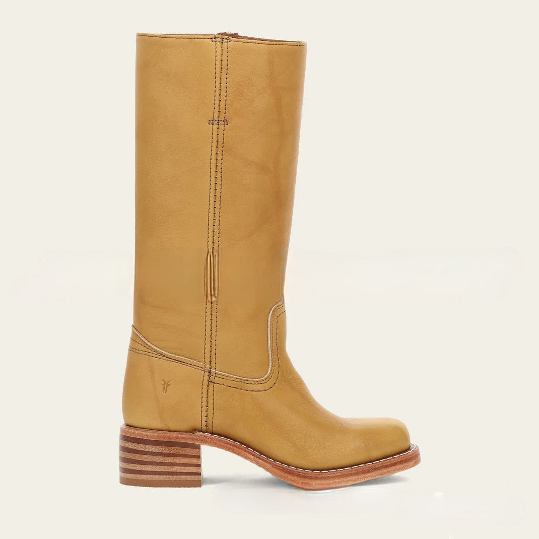 Moncelia Ulla Stacked-Heel Pull-On Knee-High Boots