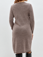 Moncelia Sigrun Cable Knit V-Neck Sweater Dress