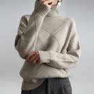 Moncelia Mafalda Diamond Knit Turtleneck Sweater