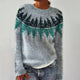 Moncelia Rosette Nordic Yoke Pullover Sweater