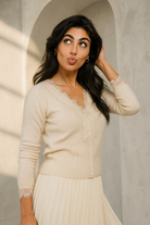 Moncelia Amelia Cashmere-Blend Lace Cardigan